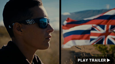 Trailer for documentary "This Is The Way We Rise" directed by Ciara Lacy. Side profile of person and Hawaiian flag. https://vimeo.com/699551699