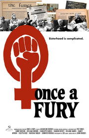 Film poster for "Once A Fury" with red hand and cross on left side.
