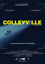 Film poster for "Colleyville."  Four people embrace each other. 