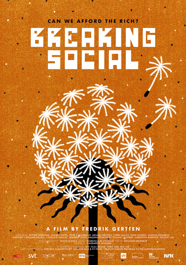  Film poster for “BREAKING SOCIAL”. Painted dandelion.