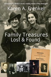 Film poster for "Family Treasures Lost and Found." Two women in a black and white photo. 