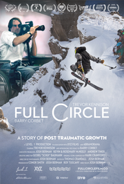 Film Poster for "Full Circle." A man in a wheelchair holds a camera while a man skis.