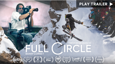 Trailer for documentary “Full Circle” directed by Josh Berman. A man in a wheelchair holds a camera while a man skis. https://vimeo.com/912364486