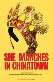  Film poster for “SHE MARCHES IN CHINATOWN”. Traditional headdress