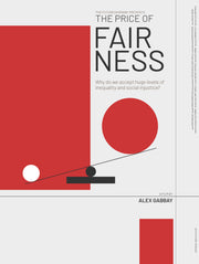 Film poster for "The Price of Fairness" with graphic of red and white circles and squares.