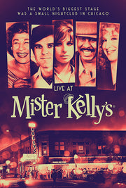  Film poster for “Live at Mister Kelly's”. Collage of portraits of famous musicians.