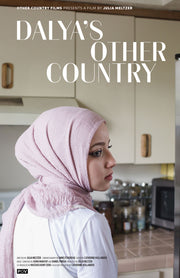 Film poster for "Dalya's Other Country" with girl in kitchen looking to side.