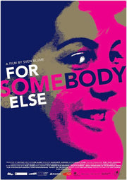 Film Poster for "For Somebody Else" with side profile of smiling woman