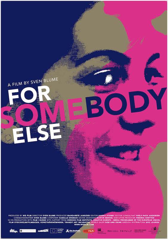 Film Poster for "For Somebody Else" with side profile of smiling woman