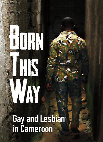 Film poster for "Born This Way" with man standing in dark alley.