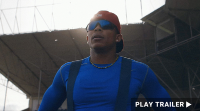 Trailer for documentary "The Last Out" directed by Sami Khan & Michael Gassert. Baseball player in blue shirt and red hat. https://vimeo.com/692342206
