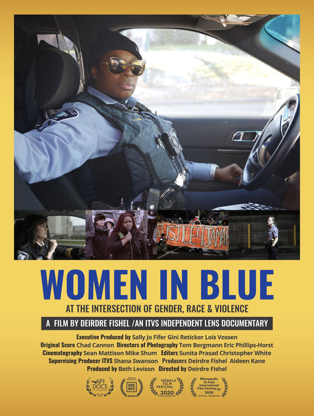 Film poster for "Women In Blue" with cop sitting in car.