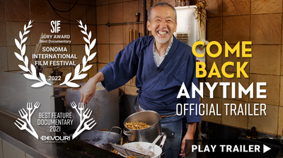 Trailer for documentary "Come Back Anytime" directed by John Daschbach. Man in kitchen cooking ramen. https://vimeo.com/734459798