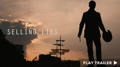 Trailer for documentary "Selling Lies" directed by Leslie Iwerks. Silhouette of man against city skyline. https://vimeo.com/488685881